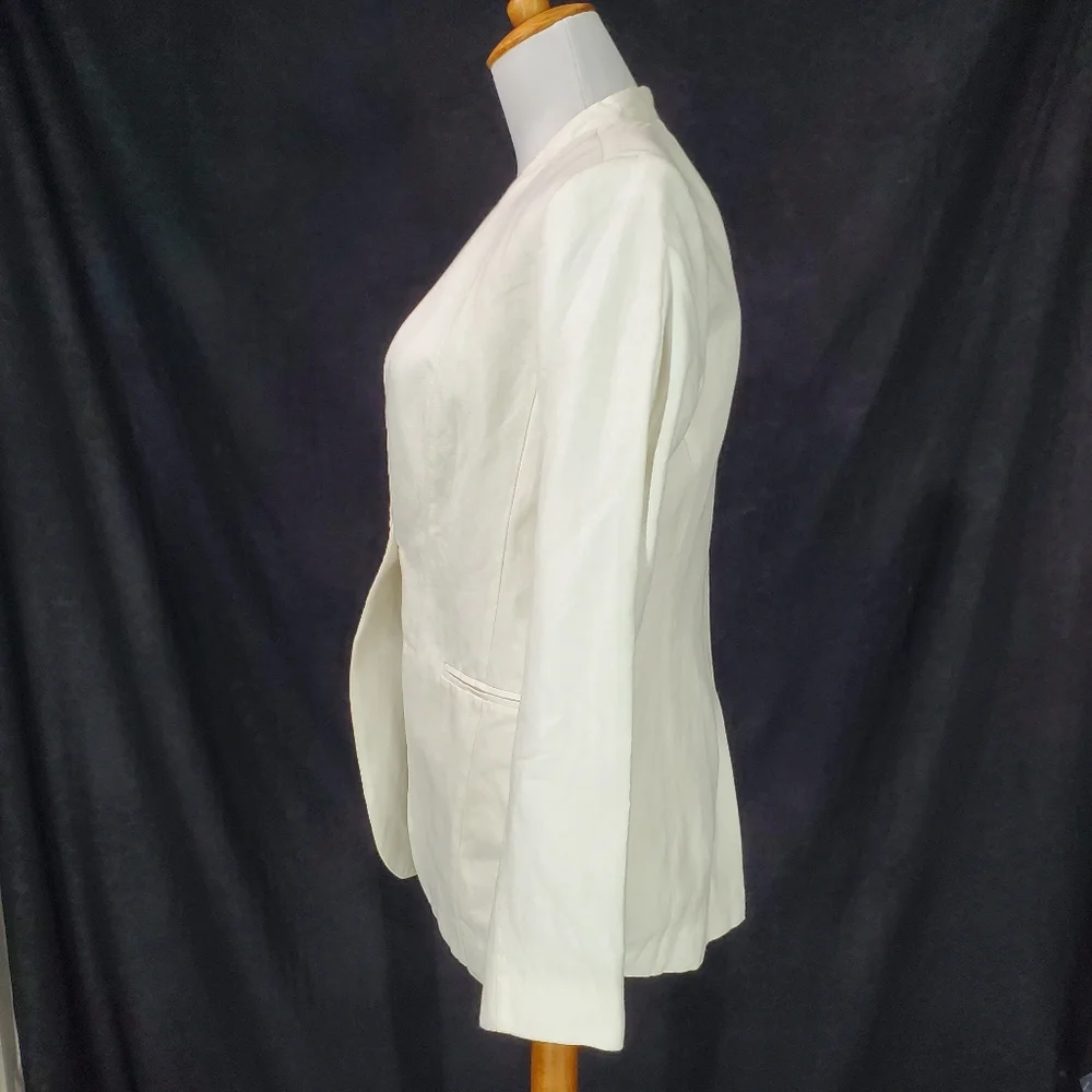 NEW ALEX MILL women's janine twill blazer in ecru linen Size XS